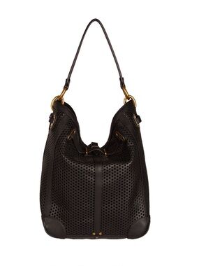 Jerome Dreyfuss Tanguy Black Perforated Leather Shoulder Crossbody Bag
